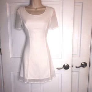 Nasty Gal white short sleeve dress with v-back